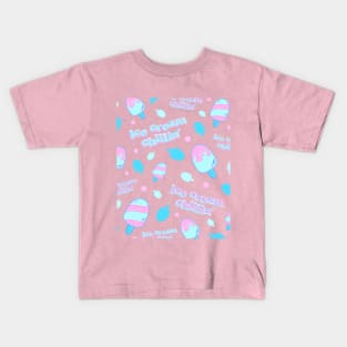 Aesthetic Bubblegum Ice Cream Chillin' Logo Design Kids T-Shirt